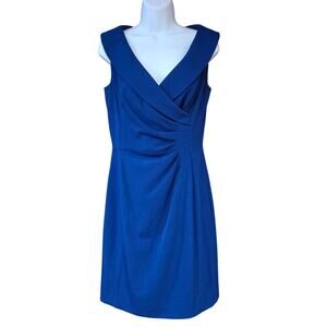 NWOT Tahari Arthur S Levine cobalt blue knee length sheath dress sz 4